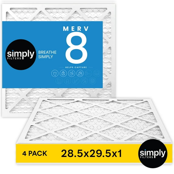 Simply Filters 28.5x29.5x1 MERV 8, MPR 600, AC Furnace HVAC Air Filter (4 Pack)