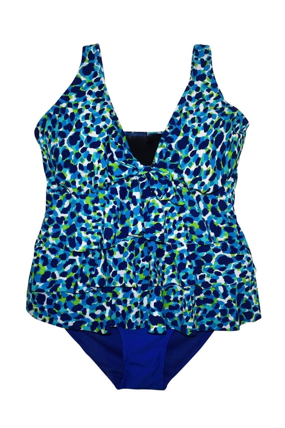 Women's Plus Size Tankini Bikini Swimsuit Set Tiered Ruffle 16-24