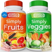Simply Nature's Pledge - Packed with Over 40 Different Fruits & Vegetables - Made with Whole Food Superfoods - with High Beta Carotene – 100% Soy Free - 90 Count (Pack of 2)