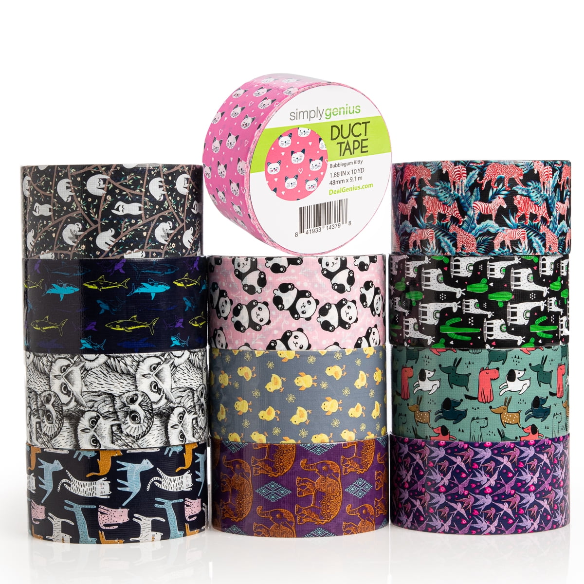 Simply Genius (12 Pack) Patterned Colored Duct Tape Variety Pack