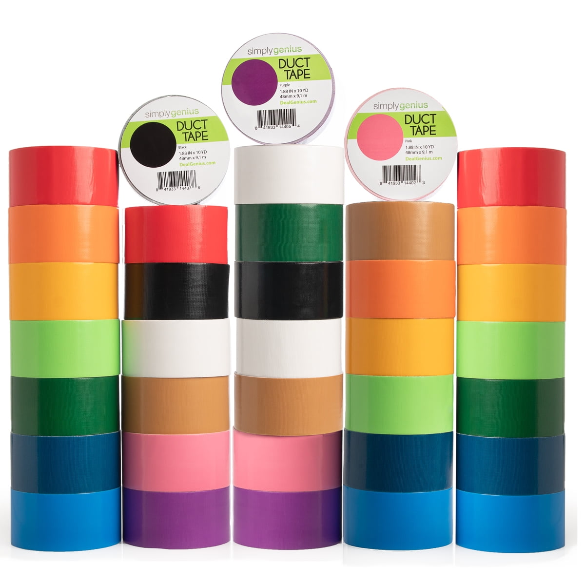 Simply Genius (36 Pack) Patterned Colored Duct Tape Variety Pack Rolls ...