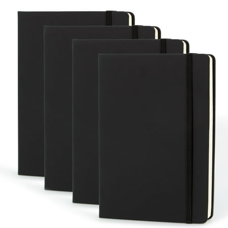 Simply Genius (4pk) A5 Leatherette Cover Dot Grid Journal, 5.7" x 8.4"