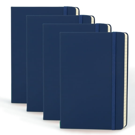 Simply Genius (4pk) A5 Leatherette Cover Journal Notebook, 5.7" x 8.4"