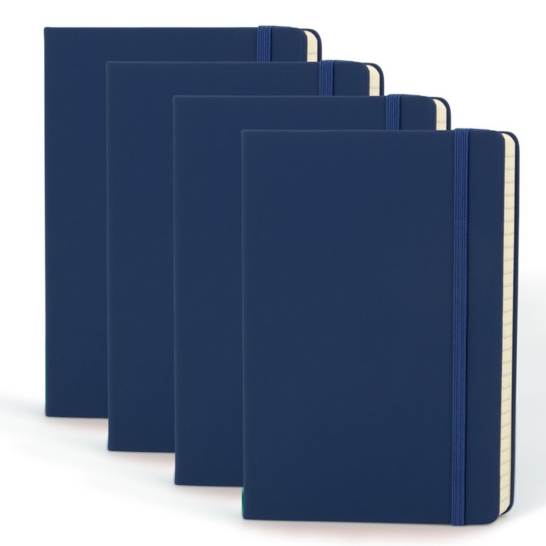 Simply Genius (4pk) A5 Leatherette Cover Journal Notebook, 5.7