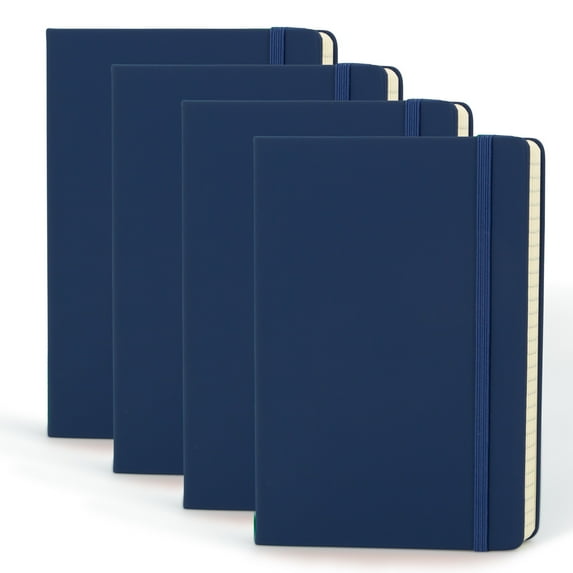 Simply Genius (4pk) A5 Leatherette Cover Journal Notebook, 5.7" x 8.4"
