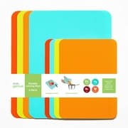 Simply Genius 8pk Plastic Cutting Board Set for Kitchen Prep, Flexible Non Slip, Dishwasher Safe