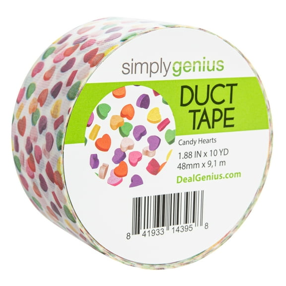 Simply Genius Craft Duct Tape Roll with Colors and Patterns, Candy Hearts