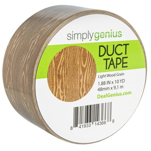 Simply Genius Craft Duct Tape Roll with Colors and Patterns, Light Wood Grain