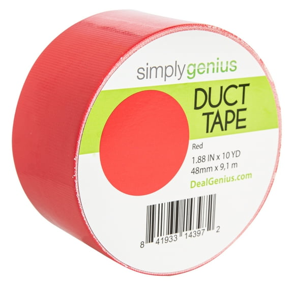 Simply Genius Craft Duct Tape Roll with Colors and Patterns, Solid Red