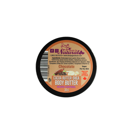 Simply Go Natural - Body Butter - Cocoa- Shea - Chocolate- 30g