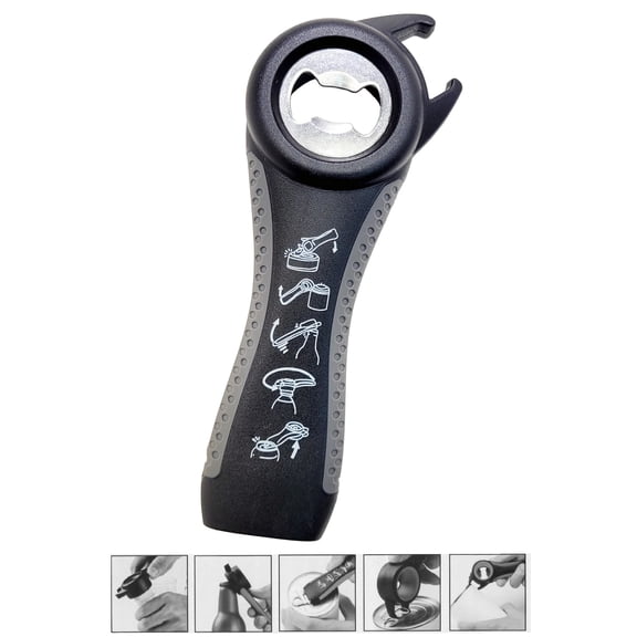 Simply Good 5-In-1 Bottle and Can Opener - Twist or Flip Bottle Tops, Lift or Pull Can Tabs