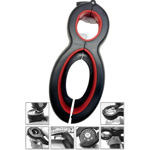 Simply Good 6-In-1 Infinity Multi-Use Opener (Black/Red)