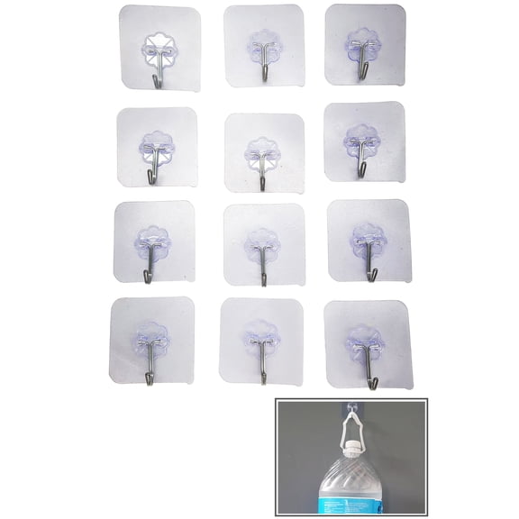 Simply Good Adhesive Storage Hooks Super Sticky Stainless Steel 8 lb Capacity 12-pack