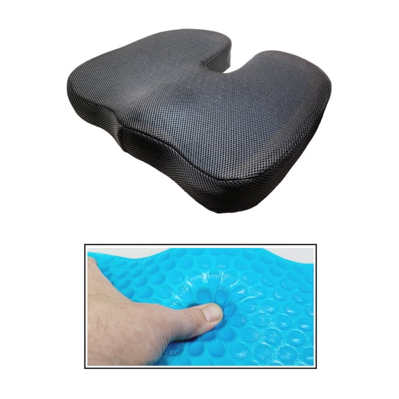Simply Good Cooling Gel Memory Foam Orthopedic Seat Cushion With Washable Mesh Cover