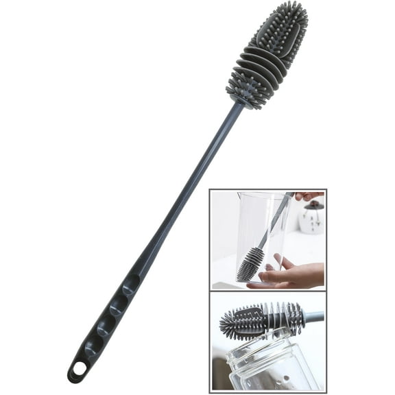 Simply Good Long Handle Silicone Bottle and Glass Brush - A Durable Dish Scrub Brush