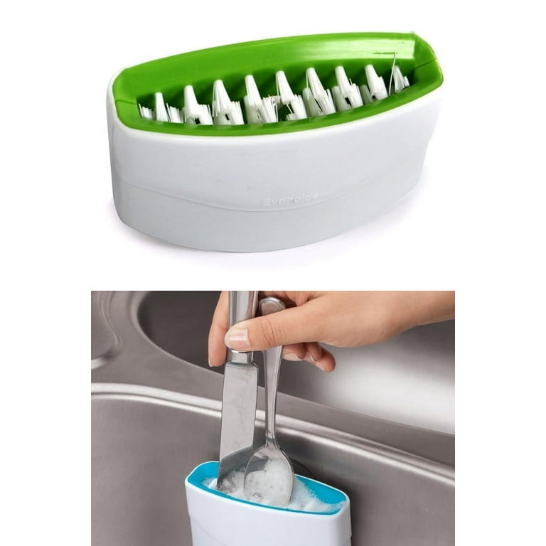 Simply Good Suction Mount Cutlery Cleaner - Hand Wash Forks and Knives