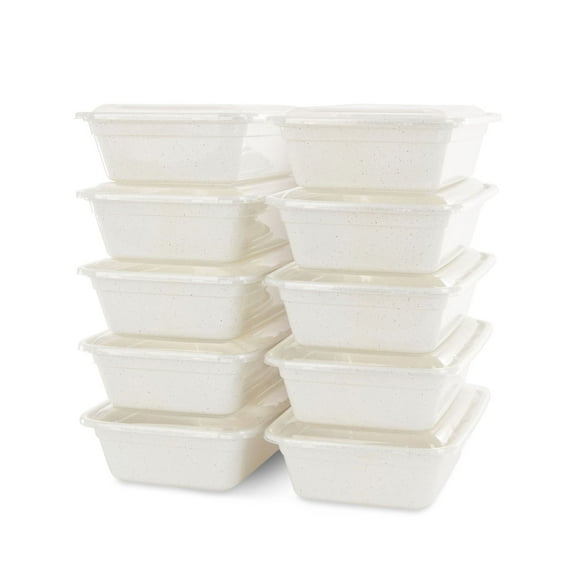 Simply Green 20-Piece Meal Prep Containers 39 oz, Single Compartment, BPA-Free, Eco-Friendly, Microwave, Freezer & Dishwasher Safe