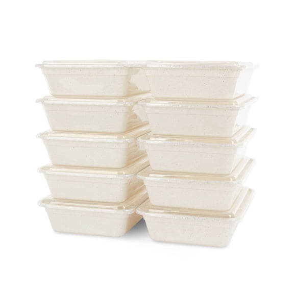 Simply Green 20-Piece Meal Prep Containers 43 oz, Single Compartment, BPA-Free, Eco-Friendly, Microwave, Freezer & Dishwasher Safe