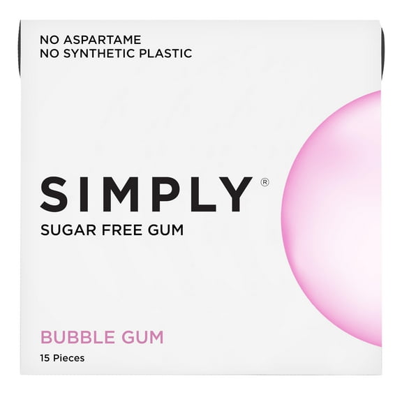 SIMPLY Gum | Dental Gum MDA05| Sugar Free Xylitol Chewing Gum | Bubblegum | Pack of Six (90 Pieces Total) | Synthetic Plastic Free + Sugar Free + Aspartame Free