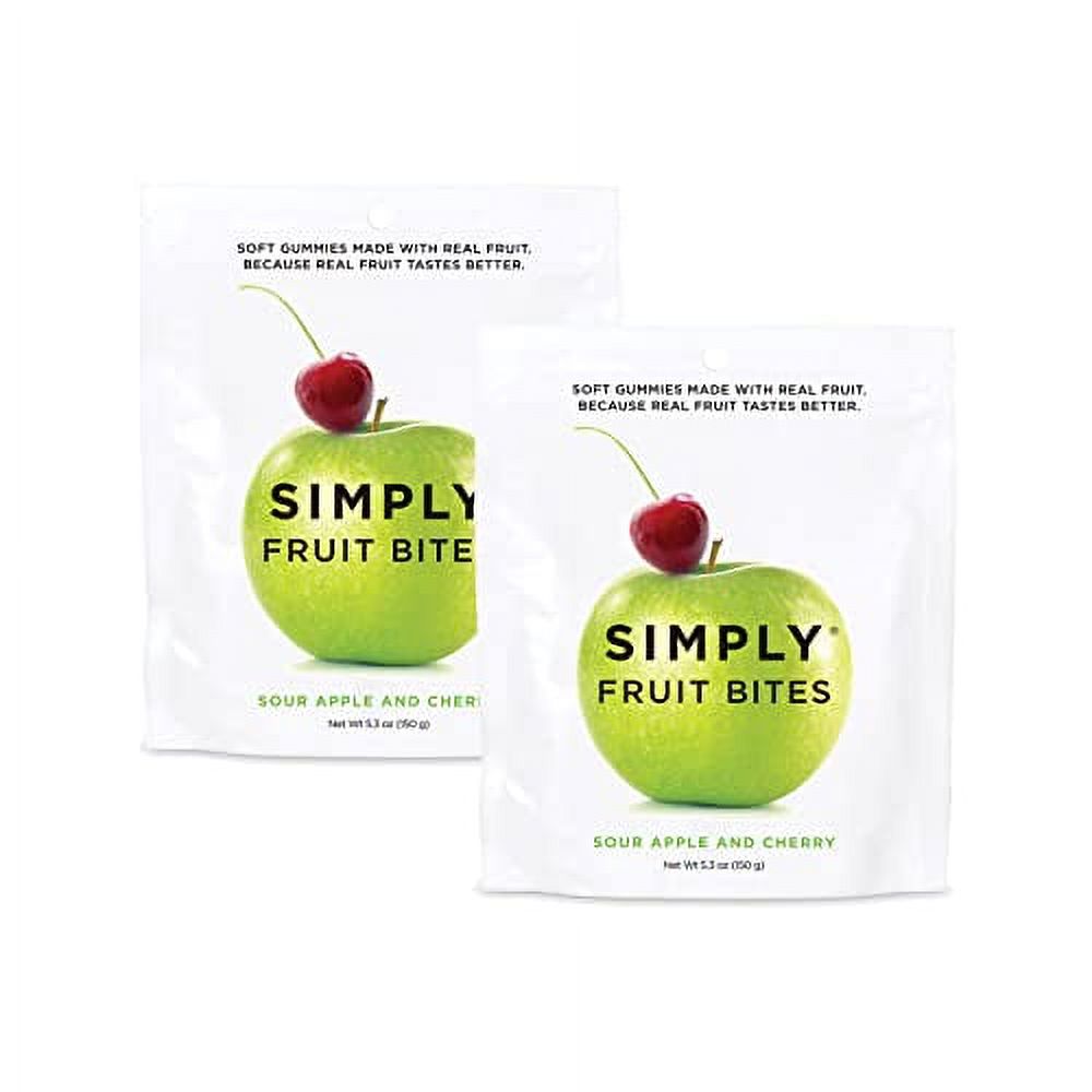 Simply Gum Fruit Bites Made with Real Fruit Sour Apple and Cherry