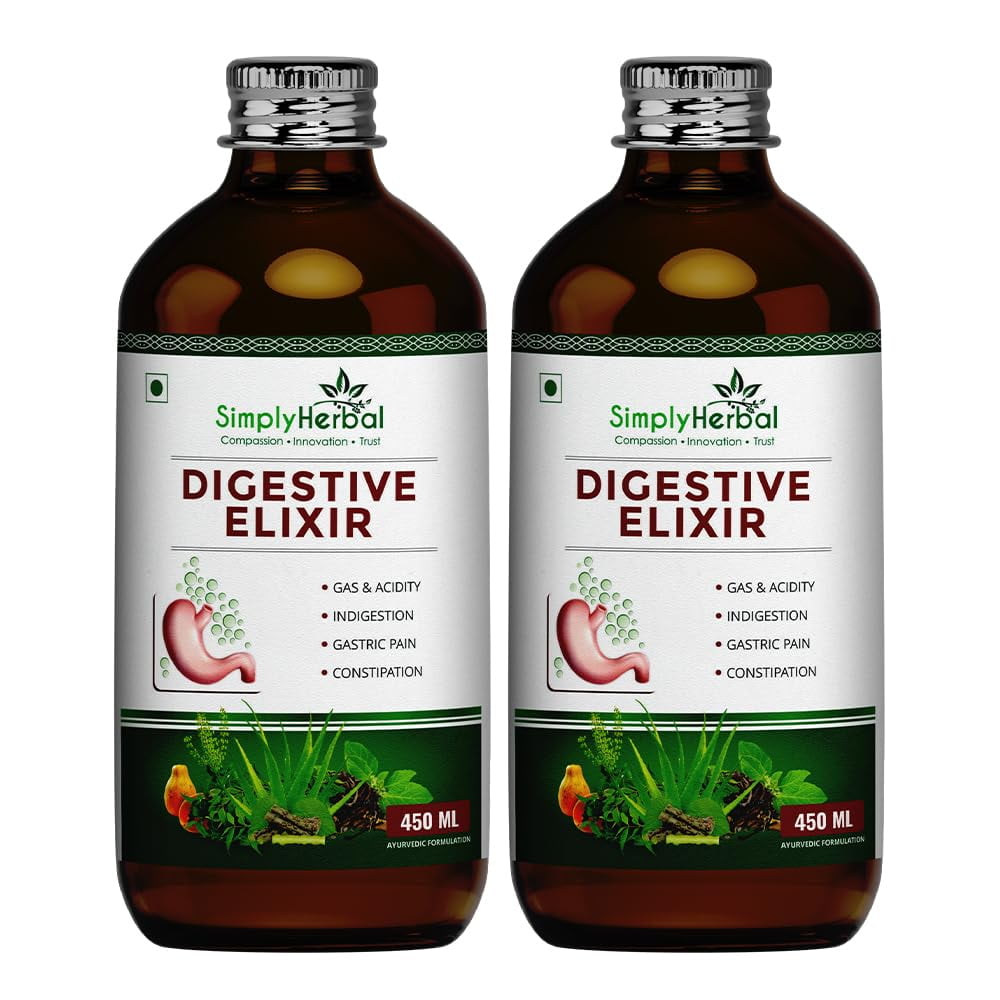 Simply Herbal Ayurvedic Digestive Elixir Syrup Tonic Enriched With 37