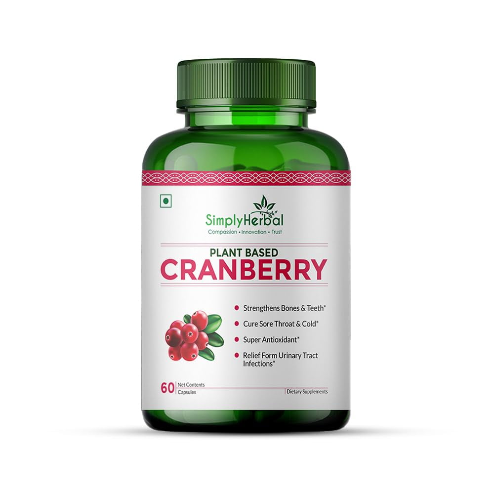 Simply Herbal D Mannose Cranberry Capsules 800 MG Supplement With