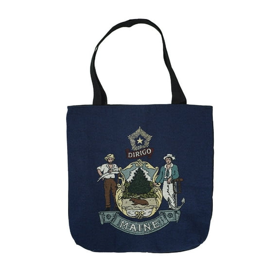 Simply Home 17" Great Seal of the State of Maine Decorative Tapestry Shopping Tote Bag
