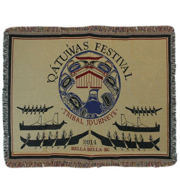 Simply Home 41" x 53" 2014 "Qatuwas Festival" Bella Bella Throw Blanket - Brown/Black