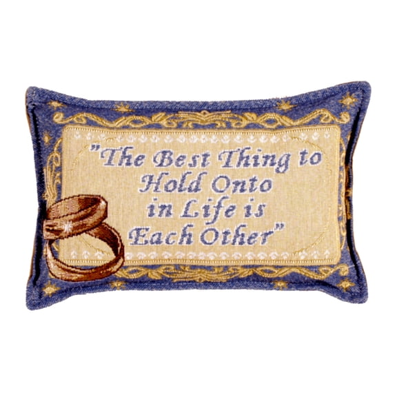 12" Blue and Yellow Entwined Gold Wedding Bands Rectangular Throw Pillow