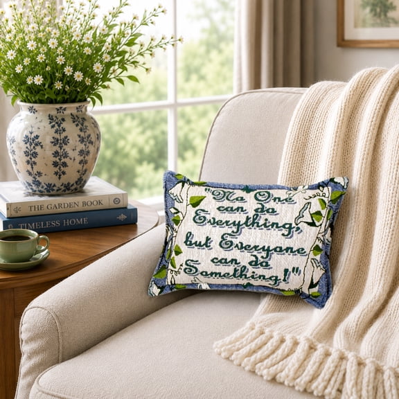 Simply Home 9" x 12" Rectangular No One Can do Everything Indoor Throw Pillow - Blue/Brown