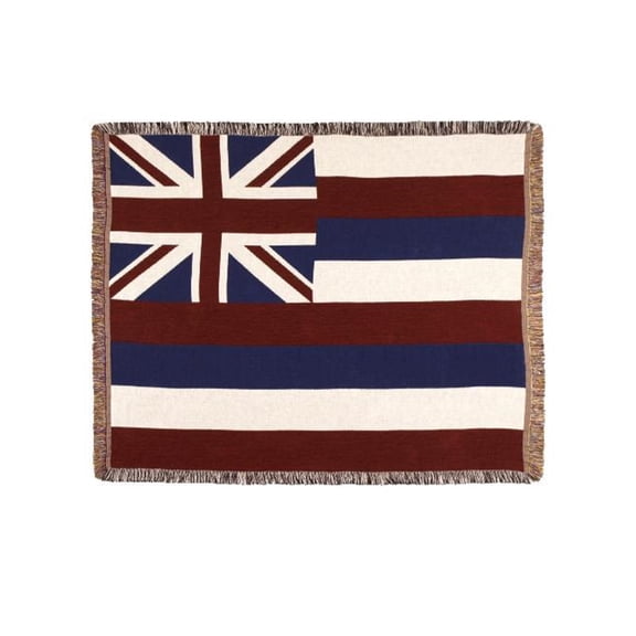 Simply Home Hawaii State Flag Tapestry Throw Blanket with Fringe - 60" x 50"