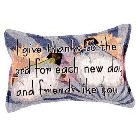 Simply Home I Give Thanks Indoor Throw Pillow - 12" - Blue and White
