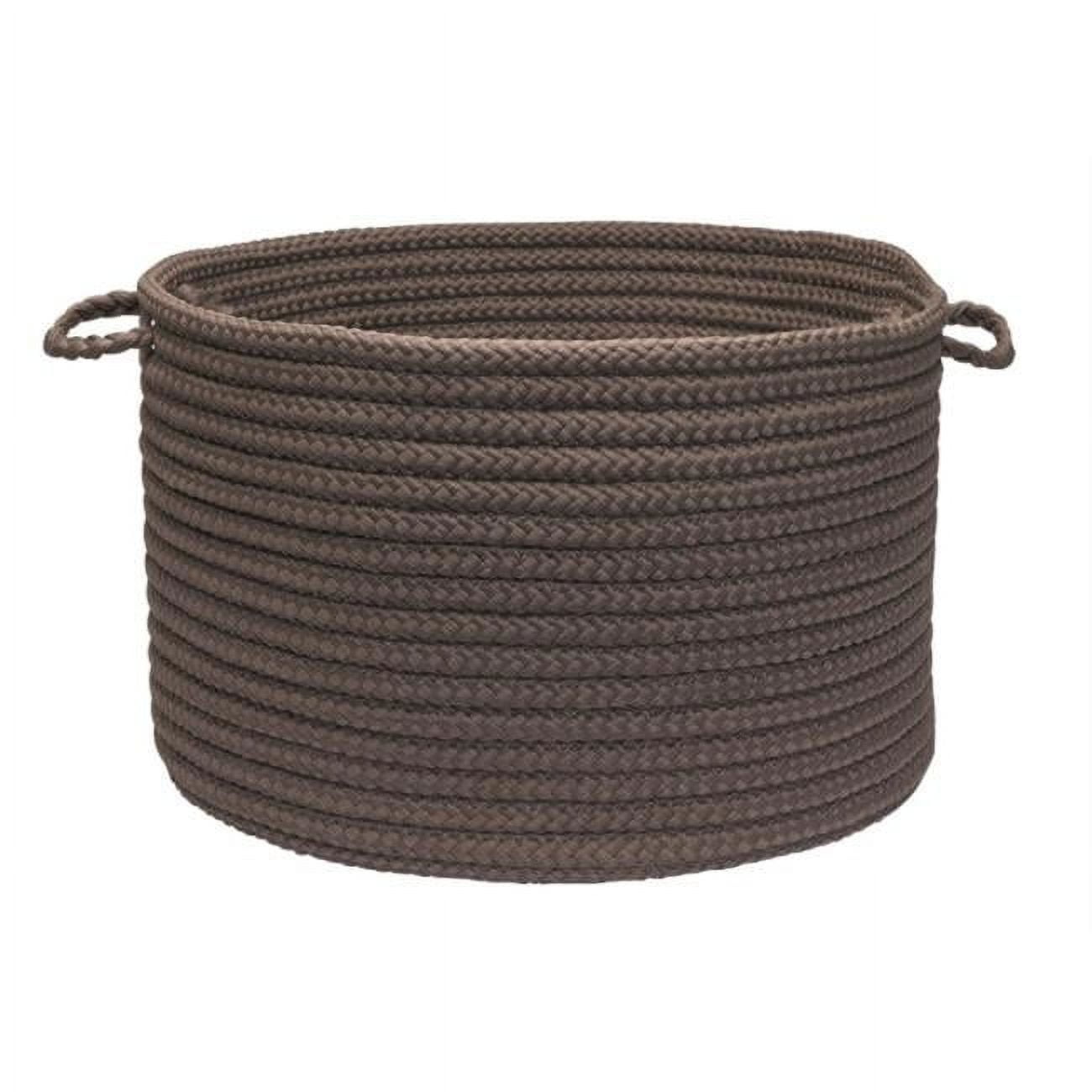 Ash Gray 24" Handwoven Polypropylene Round Storage Basket