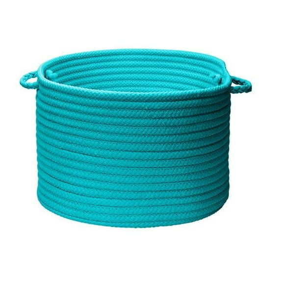 Simply Home Solid- Turquoise 14 in. x 10 in. Utility Basket