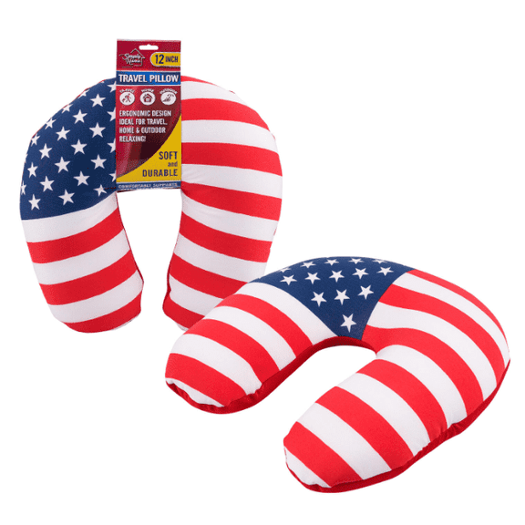 Simply Home USA Travel Neck Pillow Soft Memory Foam Cushion for Airplane, Car & Office Support