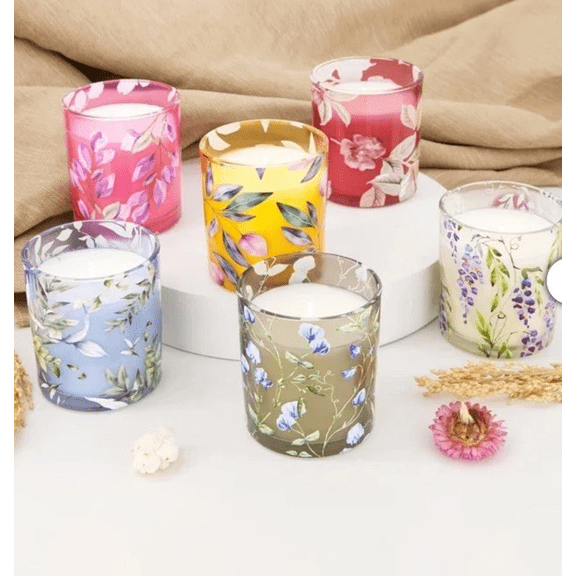 Simply Indulgent 7oz Floral Candle Set, 6-pack
