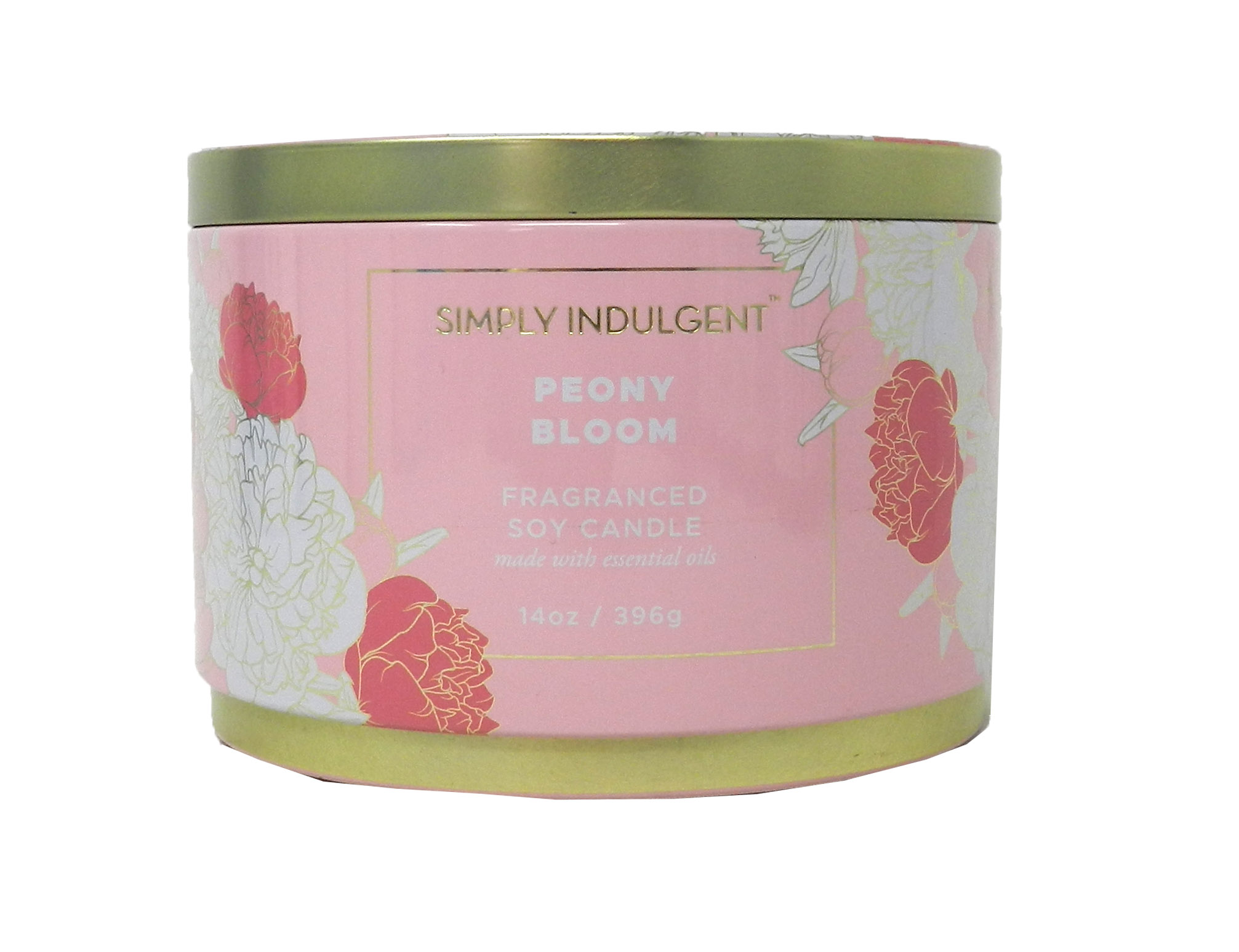 Simply Indulgent Scented Soy Candle Peony Bloom 14 Ounces