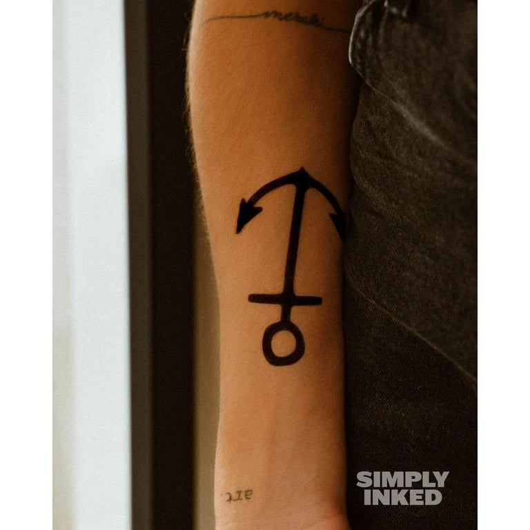 Simply Inked Anchor Tattoo - Adventure Body Tattoo For Fashion & Style,  Best and Modern Tattoo - Colour: Black for All Occasion 