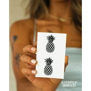 Simply Inked Pineapple Tattoo, Simple Henna Tattoo Design For Men and Women - Colour: Black for All Occasion