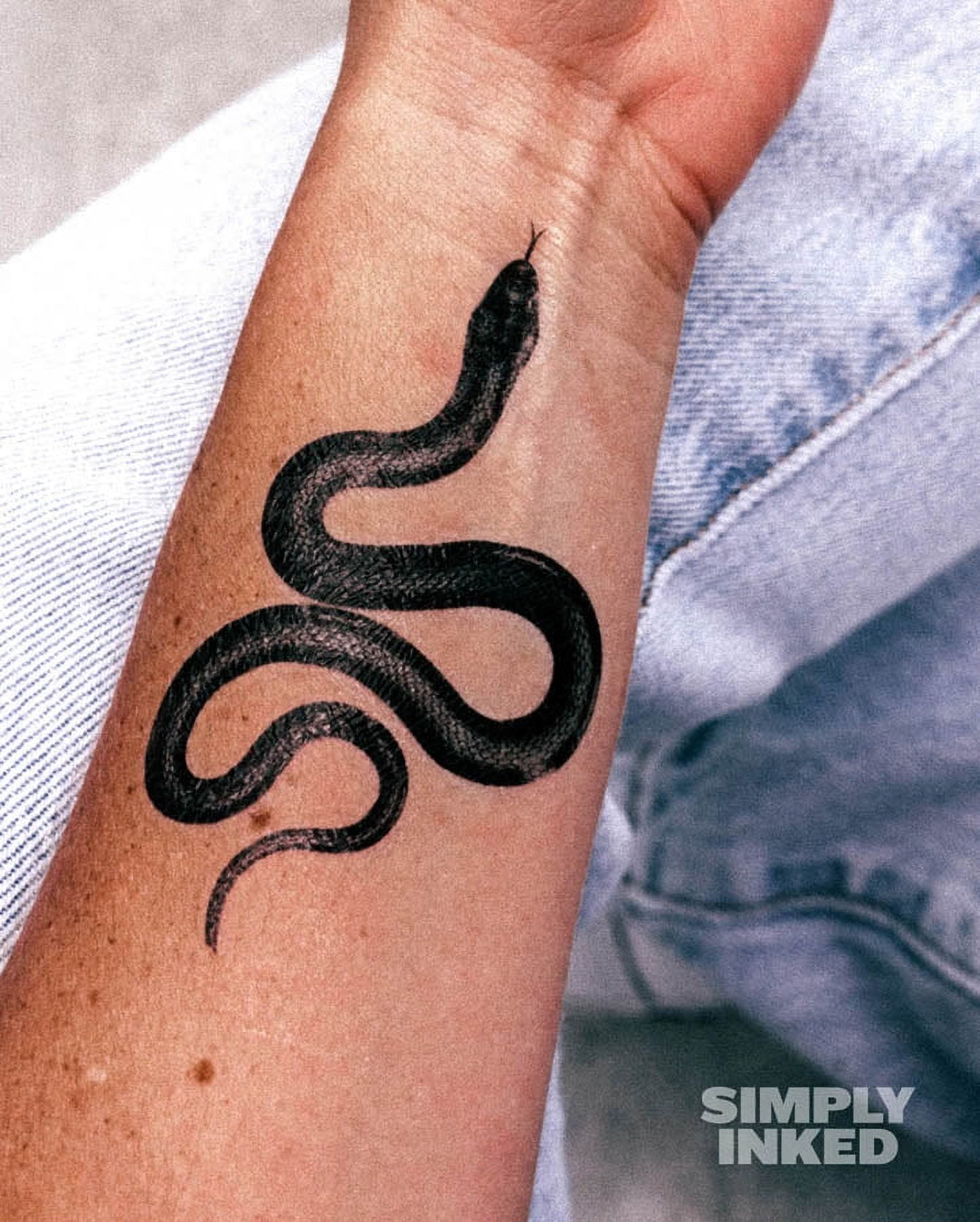 Realistic Snake Pattern Hand Tattoo Sticker Waterproof Long - Temu
