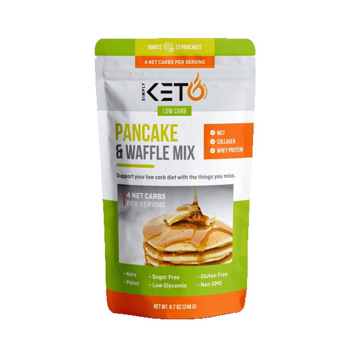 Simply Keto Nutrition Low Carb, Keto Pancake and Waffle Mix With No