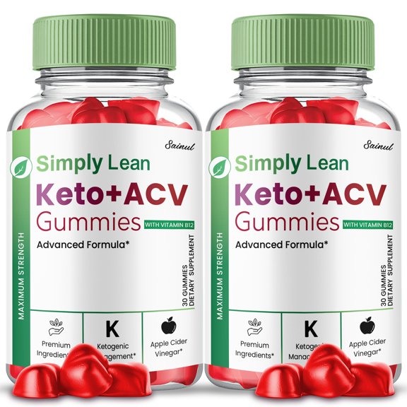 Simply Lean Keto ACV Gummies, Maximum Strength Formula by Sainul (2 pack)