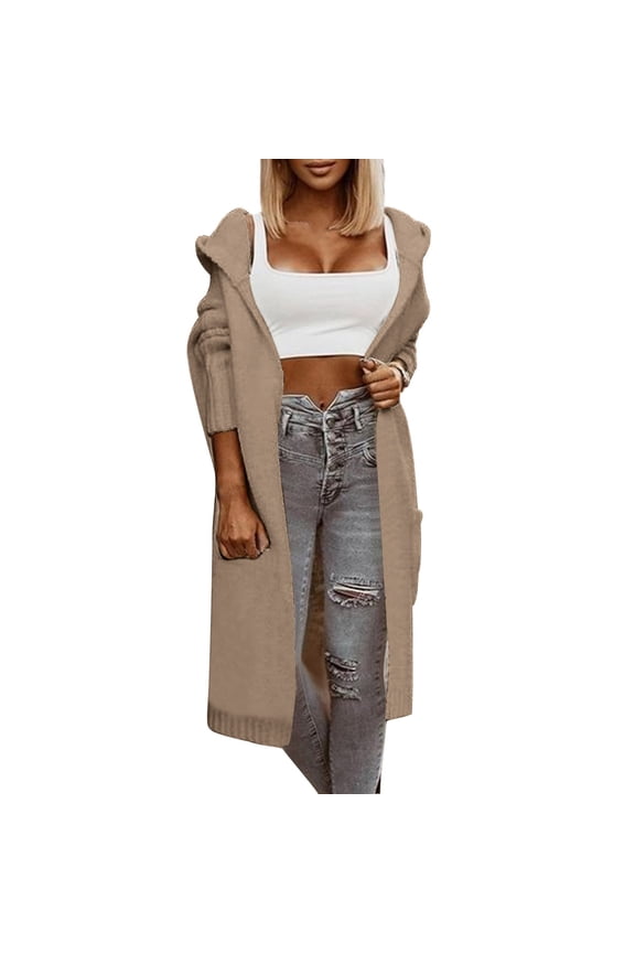 Simply Live 2022 Long Women Letter Hoodie Knit Sweater Custom Casual Cardigan Cozy Comfortable Soft Yarn Fashion Outerwear