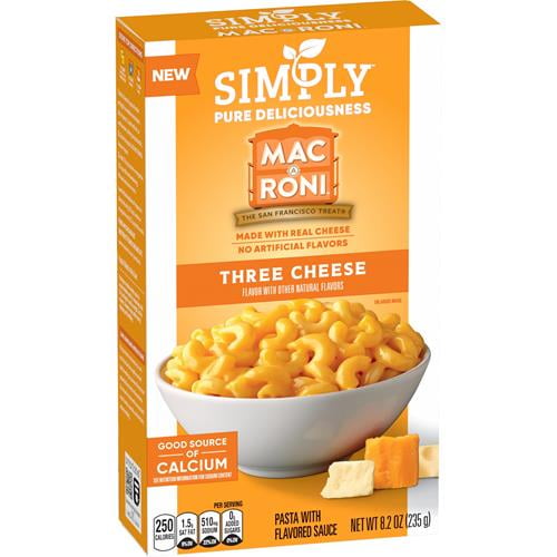 Simply Mac A Roni, Three Cheese Macaroni And Cheese, 8.2 Oz Box - Pack of 2