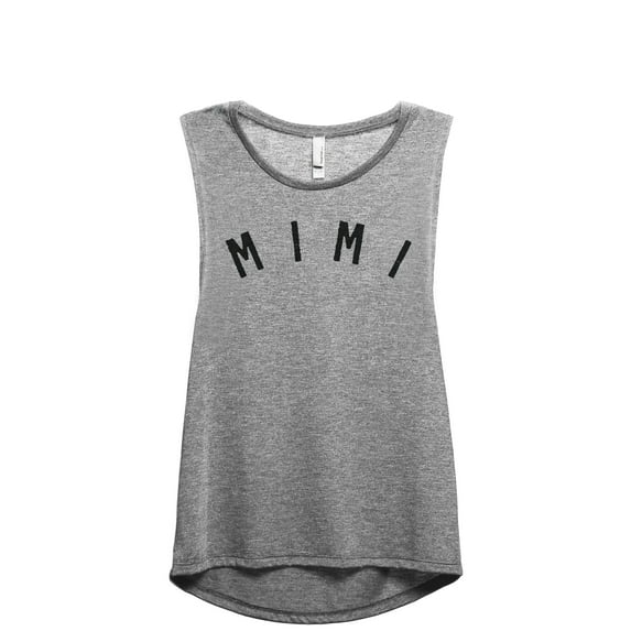 Simply Mimi Women's Fashion Sleeveless Muscle Workout Yoga Tank Top Heather Grey Grey X-Large