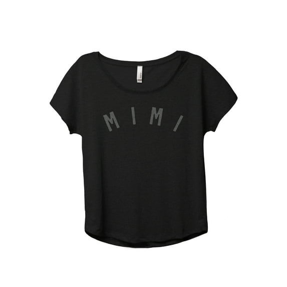 Simply Mimi Women's Fashion Slouchy Dolman T-Shirt Tee Heather Black 3X-Large