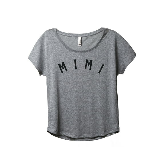 Simply Mimi Women's Fashion Slouchy Dolman T-Shirt Tee Heather Grey X-Large