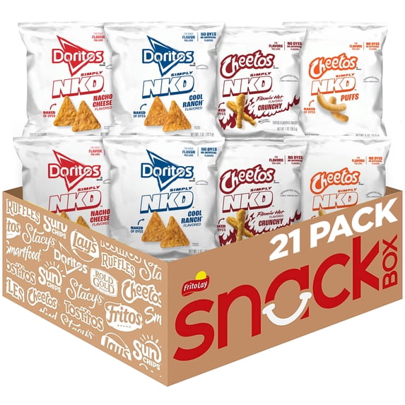 Simply NKD No Dyes, No Artificial Flavors Doritos & Cheetos 4 Flavor Variety Pack Chips, 21 Pack
