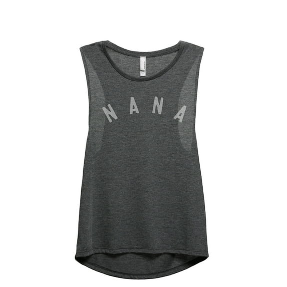 Simply Nana Women's Fashion Sleeveless Muscle Workout Yoga Tank Top Charcoal Grey X-Large