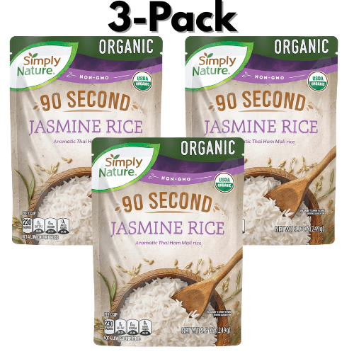 Simply Nature 90 Second Jasmine Rice, 3 pcs,8.8 oz - Walmart.com